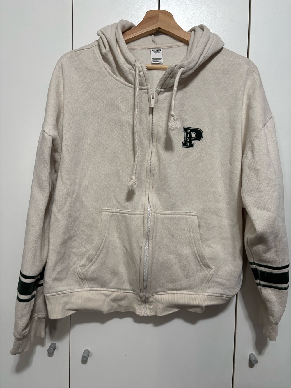 PINK Victoria's Secret Cream Sherpa Zip Hoodie